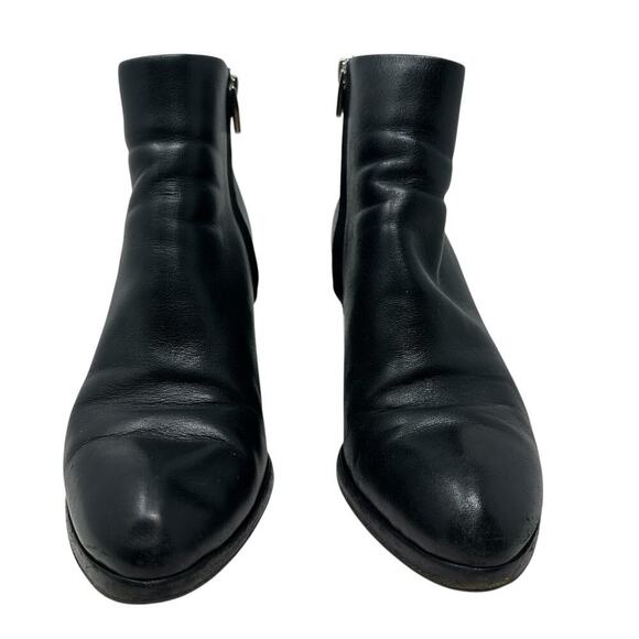 Alexander Wang Gabi Ankle Booties Leather Cut Out Heel Black Size 38.5 US 8.5 - Picture 5 of 12